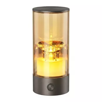 SYNERGY21 Velas LED con batería exterior IPX5 interruptor táctil regulable gris acero