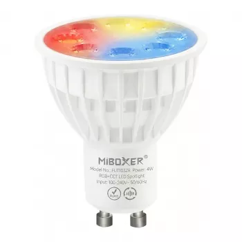 MIBOXER Lámpara LED Retrofit GU10 4W RGB-WW Foco Zigbee 3.0 + 2.4G