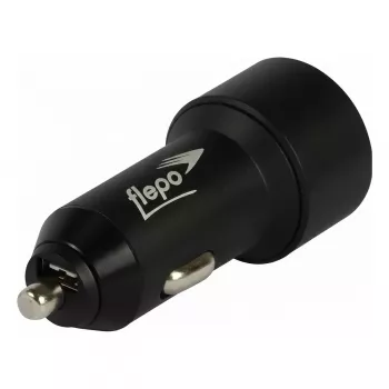 FLEPO Cargador de coche 2 puertos 12V-24V - máx. 4A - Quick Charge 3.0