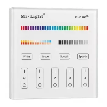 MIBOXER T4 Smart Panel mando a distancia RGB+CCT 4 zonas 2,4GHz RF panel táctil de pared