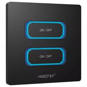 MIBOXER ESR2TB mando a distancia LED de 2 canales para panel con sensor de movimiento y regulador, 2,4 GHz, blanco