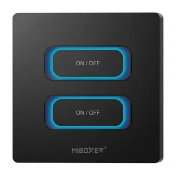 MIBOXER ESZ2B interruptor de pared inteligente de 2 canales con sensor de movimiento, Zigbee 3.0 + 2,4 GHz, regulador, blanco