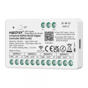 Synergy 21 Pixel LED controlador serie SPI-WLED (2,4GHz+WiFi) 4 canales MiLight/MiBoxer (SPI-WL4)