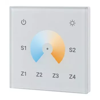 SYNERGY21 LED Controller EOS 05 regulador de pared blanco dual (CCT) táctil 4 zonas