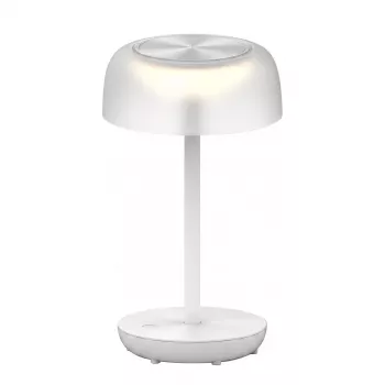 SYNERGY21 Lámpara de mesa LED SOLAR/batería, Outdoor IP54, regulador táctil, blanco transparente