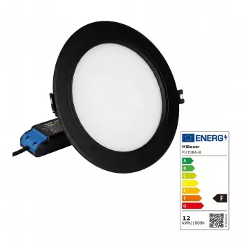MIBOXER FUT066B Panel LED redondo 12W RGB-WW con radiofrecuencia y WiFi negro
