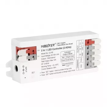 MIBOXER Controlador LED Serie E 2 en 1 color único / blanco dual (CCT) 2,4GHz RF E2-RF