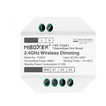 Miboxer Synergy 21 Regulador LED 2.4GHz inalámbrico con pulsador (PUSH1)