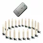 SYNERGY21 LED Xmas Candles set de 24 piezas con mando a distancia - blanco cálido, efecto parpadeo, temporizador, regulador, con pinza para árbol de Navidad