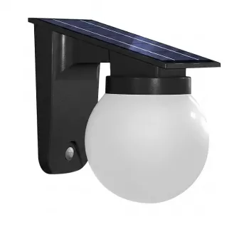 SYNERGY21 Synergy 21 Lámpara de pared LED con batería y lámpara solar - esfera vidrio lechoso -
