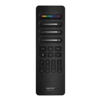 Synergy 21 Pixel LED mando a distancia SPI - Pixel 2,4GHz (RGB/RGB-W/RGB+CCT) 4 zonas 4 escenas *Milight/Miboxer* (negro) (C10-B)