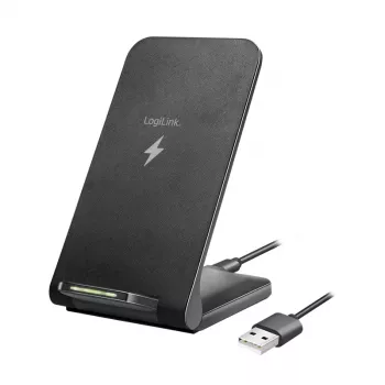 LogiLink Soporte para smartphone y cargador inalámbrico Negro