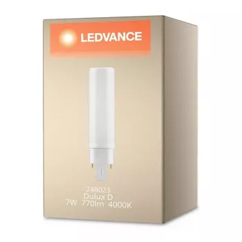 OSRAM DULUX D/E18 HF V 7W 840 G24Q-2 lámpara LED retrofit, 770 lm, 4000K, blanco frío, casquillo G24q-2, no regulable