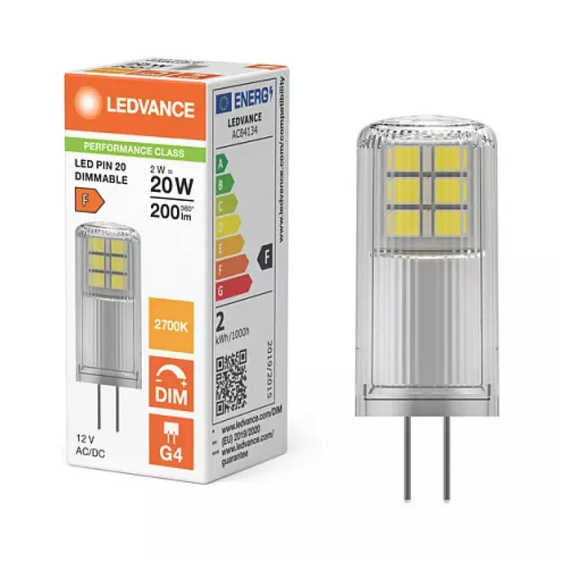 OSRAM LED PIN 12V P 2,2W 827 Clear G4 Bombilla LED de bajo voltaje 12V con casquillo de contacto
