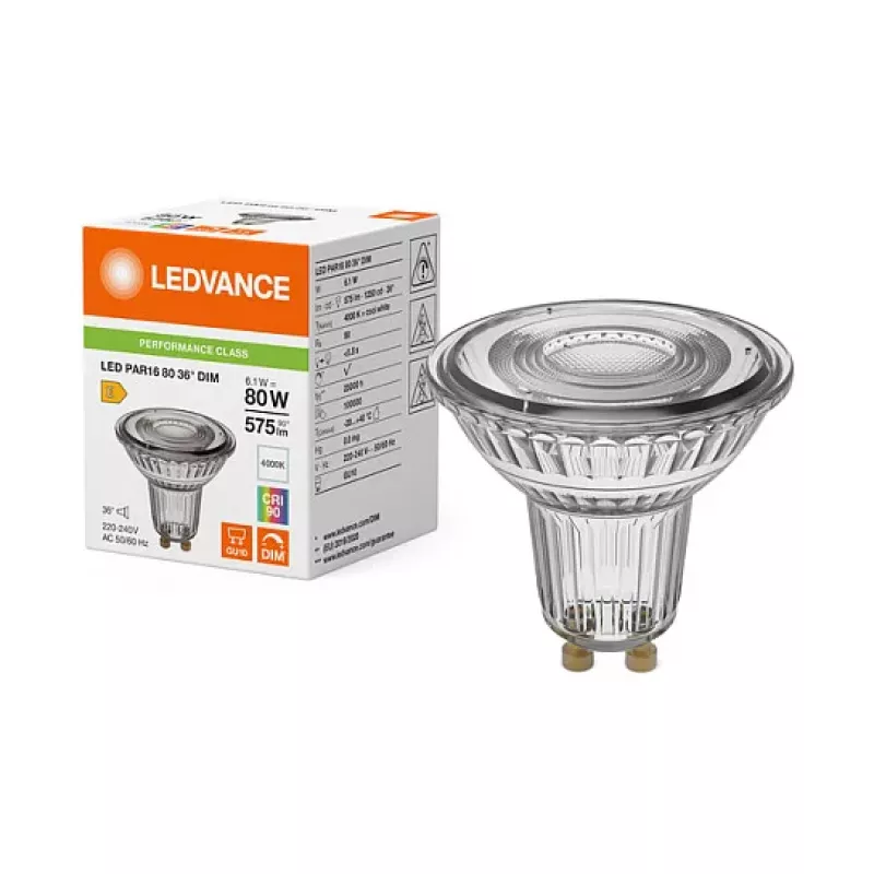 Osram LED PAR16 80 36° DIM P 6.1W 940 GU10 bombilla LED reflectora regulable