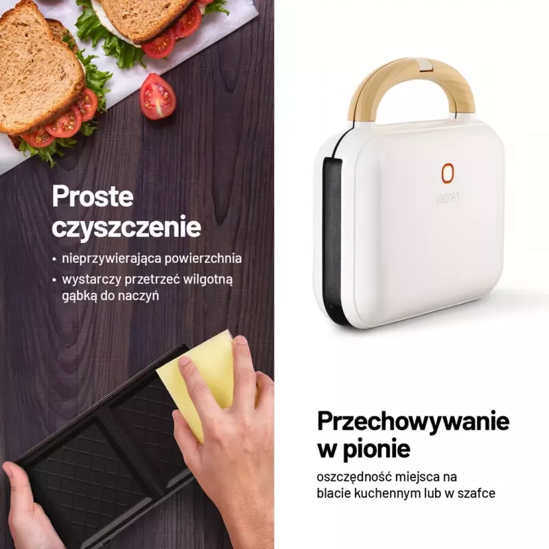 Lauben sandwichera 3 en 1 900W - negro/plata