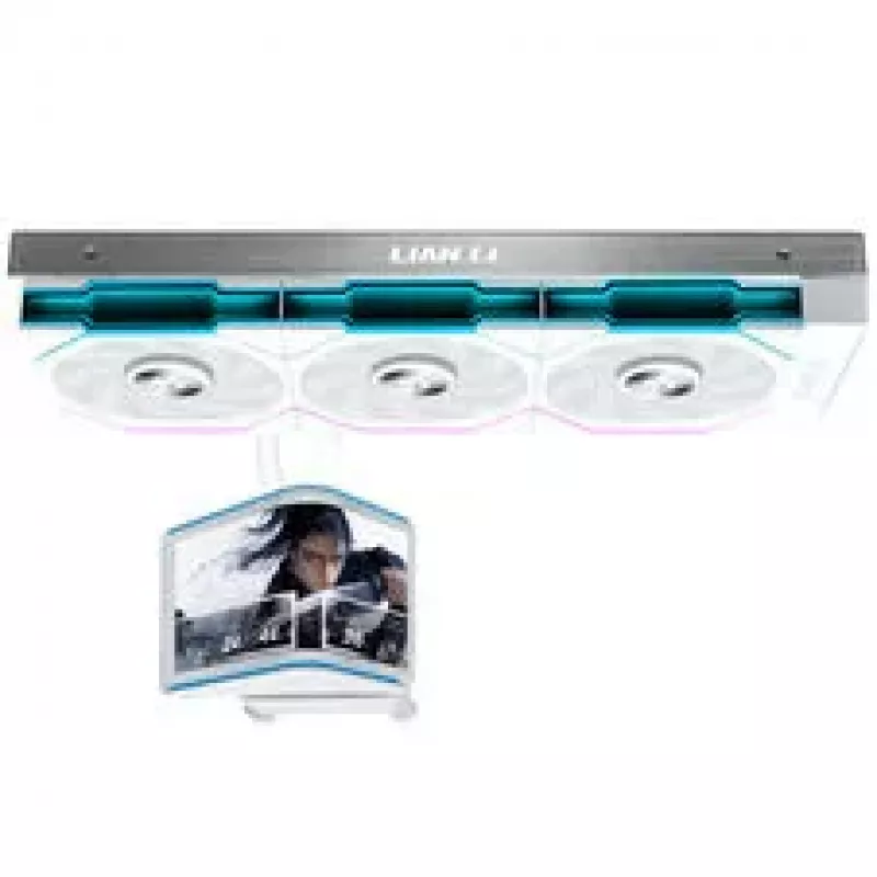 Lian Li HydroShift II OLED Curved 360 UNI FAN TL Refrigeración líquida AIO para CPU, radiador 360mm, pantalla OLED, ventiladores TL-FLEX - Blanco