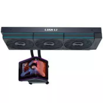 Lian Li HydroShift II OLED Curved 360 UNI FAN P28 Refrigeración líquida AiO, 360 mm, pantalla OLED, ventiladores P28 - Negro