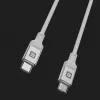 Evelatus cable USB-C a USB-C 1,2m 60W PD nailon trenzado blanco