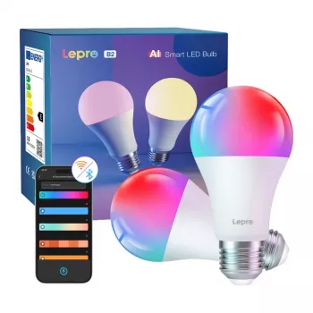 LEPRO B2-2 bombilla LED E27 Wi-Fi, 1100 lm, pack de 2