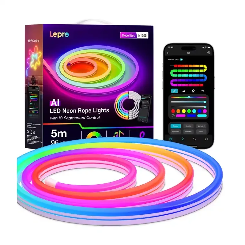 LEPRO N1-5 tira LED inteligente RGB 5m Wi-Fi Alexa Google Assistant