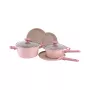 Westinghouse WCCS202607A juego de 7 piezas de batería de cocina de aluminio forjado, negro/gris, apta para inducción