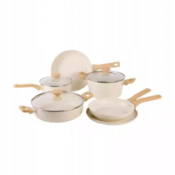 Westinghouse WCCS205909A juego de 9 piezas de batería de cocina de aluminio forjado, negro