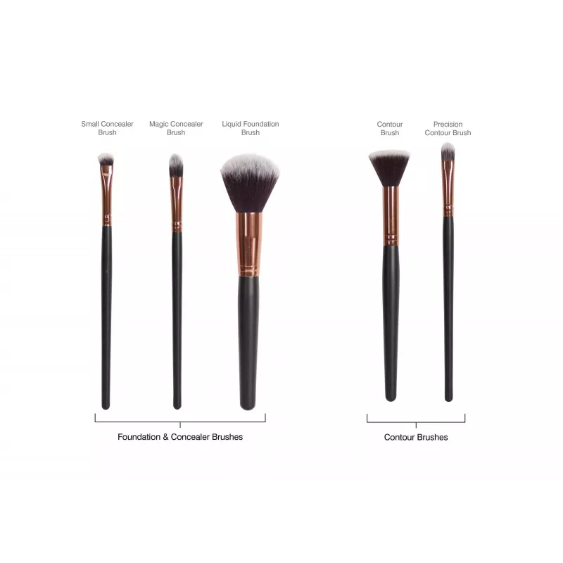 RIO BRST-EU/2.4 Colección profesional de pinceles de cosmética – set de 24 piezas con estuche de piel sintética