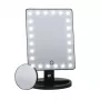 RIO MMSP-EU/2,4 Espejo de maquillaje con 24 LED y atenuador táctil, negro