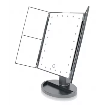 RIO MMFD-EU/1,6 Espejo de maquillaje con 24 LED y atenuador táctil, negro