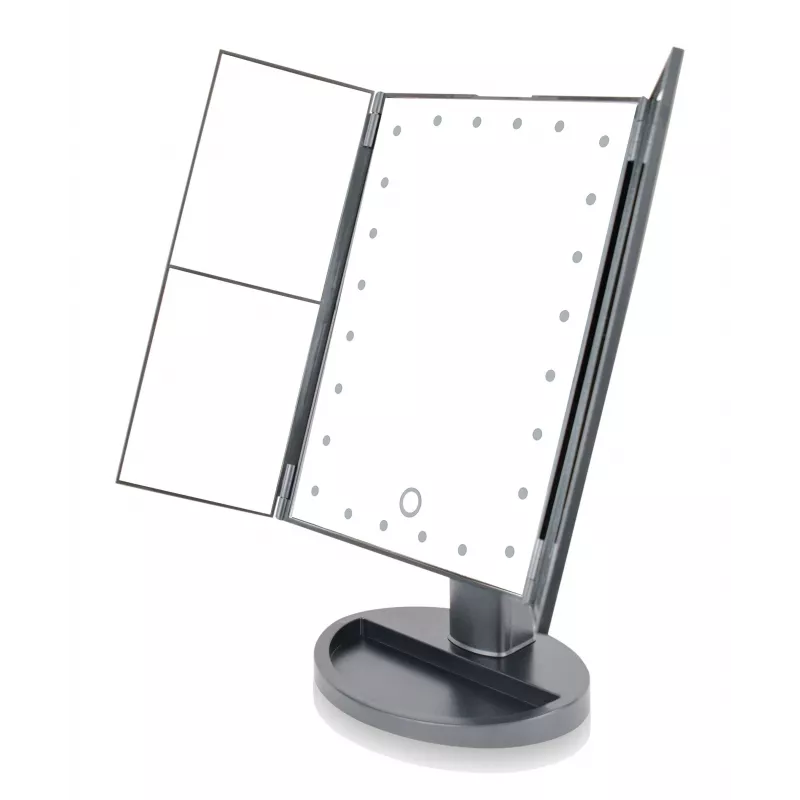 RIO MMFD-EU/1,6 Espejo de maquillaje con 24 LED y atenuador táctil, negro