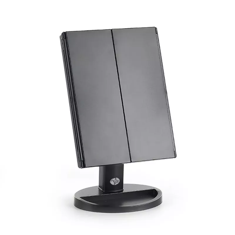 RIO MMFD-EU/1,6 Espejo de maquillaje con 24 LED y atenuador táctil, negro