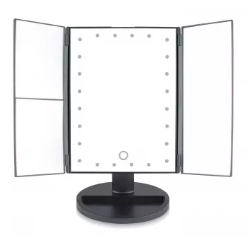 RIO MMFD-EU/1,6 Espejo de maquillaje con 24 LED y atenuador táctil, negro