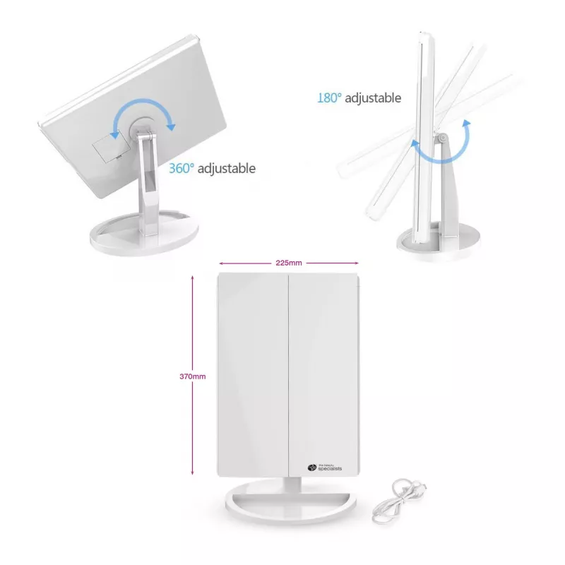 RIO MMFS-EU-L/1,6 Espejo plegable de tamaño completo, blanco