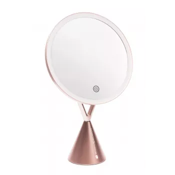 RIO MMCO-EU/1,4 Espejo de maquillaje HD iluminado oro rosa