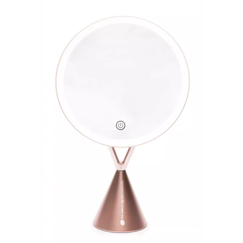 RIO MMCO-EU/1,4 Espejo de maquillaje HD iluminado oro rosa