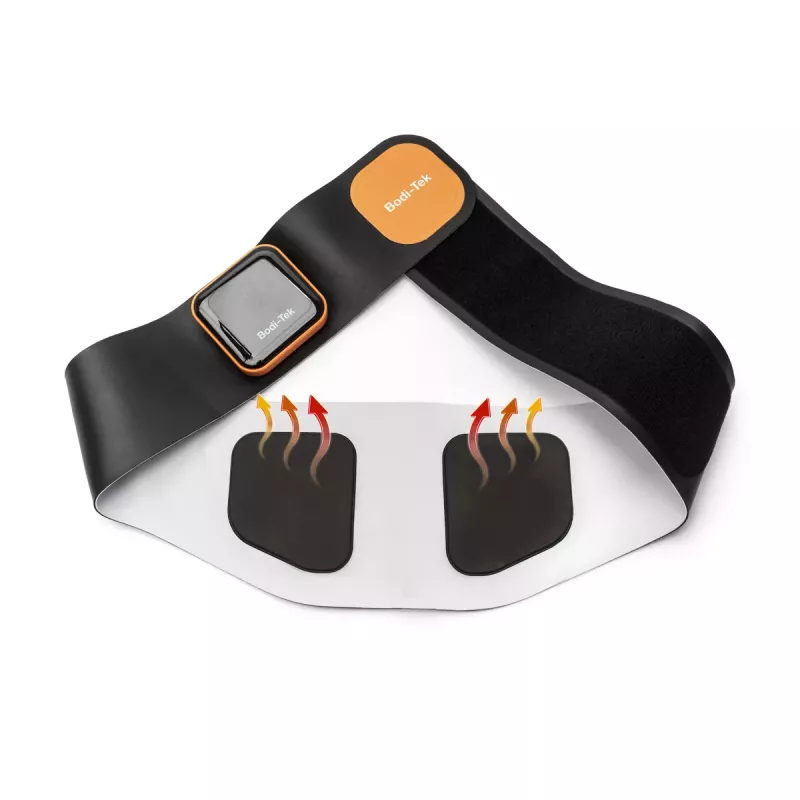 Bodi-Tek BT-ABSH-TOP-EU/1.2 Tonificador de abdominales y espalda con calor, negro/naranja