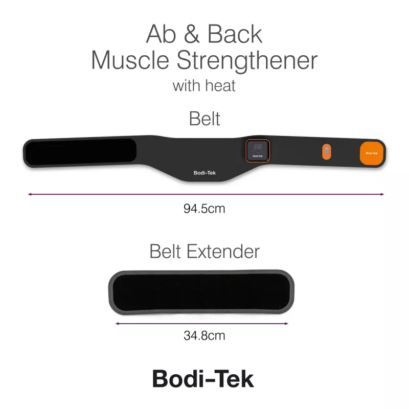 Bodi-Tek BT-ABSH-TOP-EU/1.2 Tonificador de abdominales y espalda con calor, negro/naranja