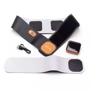 Bodi-Tek BT-ABSH-TOP-EU/1.2 Tonificador de abdominales y espalda con calor, negro/naranja