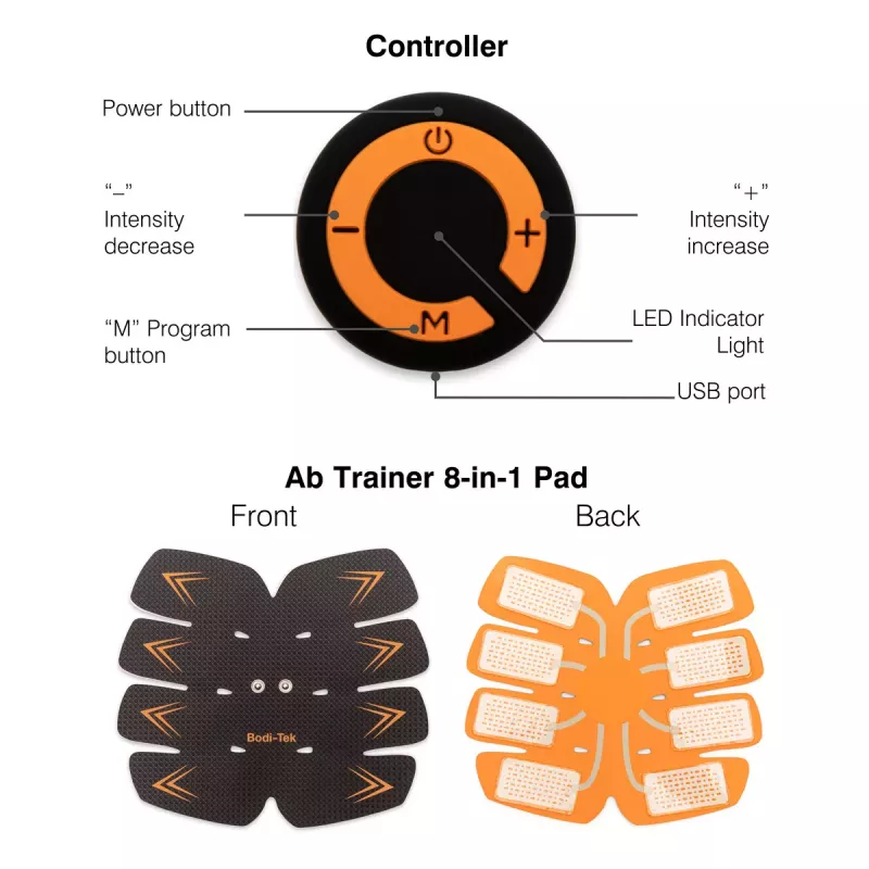 Bodi-Tek BT-ABTR5-EU/1.1 Tonificador abdominal negro/naranja
