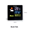 Bodi-Tek BT-HGWS-EU/1,2 Estación meteorológica digital con sensor exterior inalámbrico, pantalla LCD, previsión meteorológica, fase lunar, alarma, retroiluminación