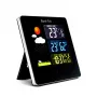 Bodi-Tek BT-HGWS-EU/1,2 Estación meteorológica digital con sensor exterior inalámbrico, pantalla LCD, previsión meteorológica, fase lunar, alarma, retroiluminación