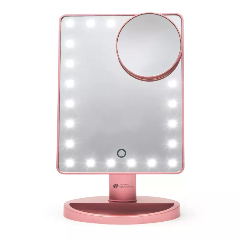 Rio MMSP-RG-EU/1,2 Espejo de maquillaje táctil regulable 24 LED, oro rosa