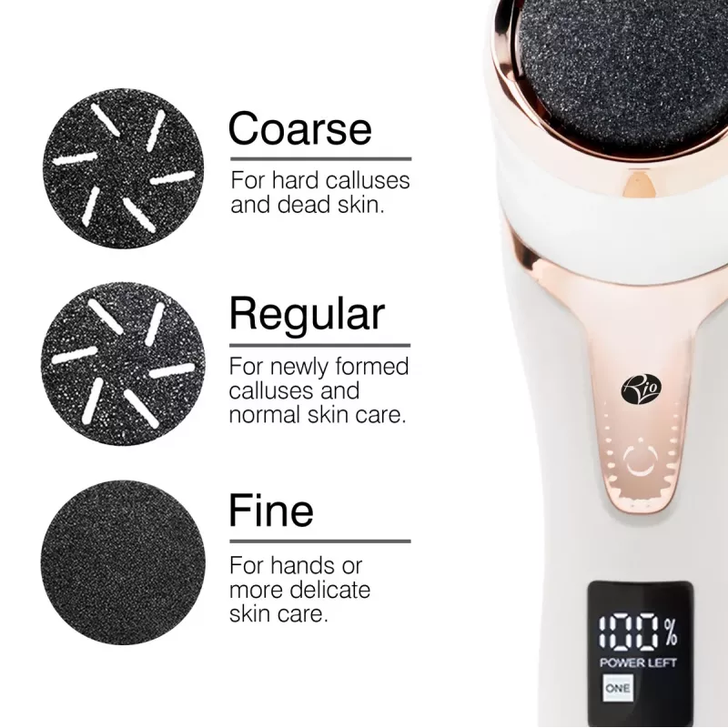 RIO PEDI5-EU/1.1 Go Smooth Lima de pies eléctrica con función de vacío, blanco