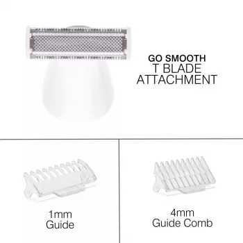 Rio SHTR-EU/1.3 Go Smooth Afeitadora y recortadora de bikini 4 en 1 para mujer, blanco