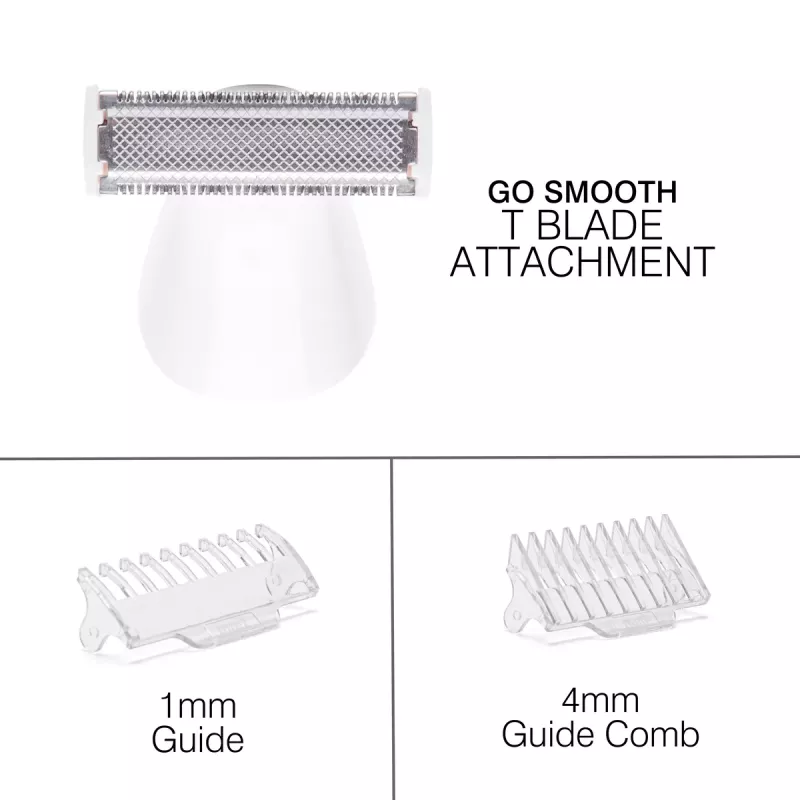 Rio SHTR-EU/1.3 Go Smooth Afeitadora y recortadora de bikini 4 en 1 para mujer, blanco