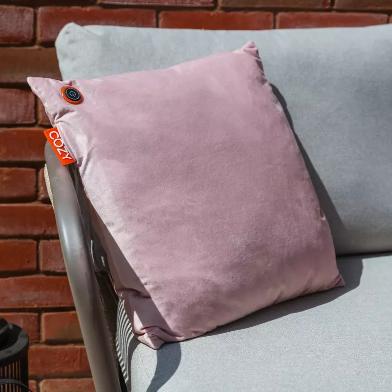 Bodi-Tek BT-CSHT2-V-LP-PB10 COZY Una cojín de confort con calefacción 45 x 45cm, terciopelo rosa claro