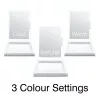 RIO MMAW-EU/1,0 Espejo de tocador Home and Away - de doble cara con iluminación LED, aumento 1x/5x, plegable, blanco