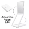 RIO MMAW-EU/1,0 Espejo de tocador Home and Away - de doble cara con iluminación LED, aumento 1x/5x, plegable, blanco