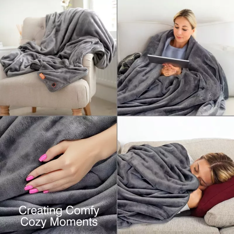 Bodi-Tek BT-BLHT-EU/1.0 COZY Snuggle Blanket manta eléctrica 130 x 160 cm, gris